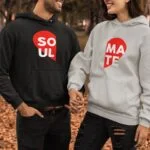 Soulmate Black & Grey Couple Hoodies
