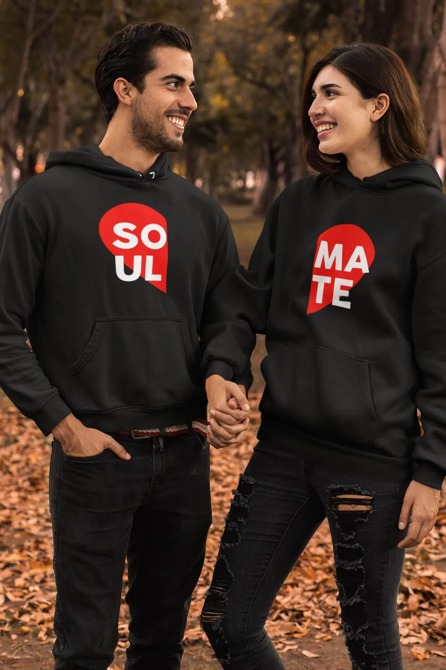 Soulmate Black Couple Hoodies