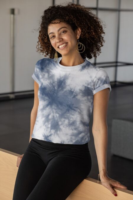Blue & White Tie Dye Unisex T-shirt