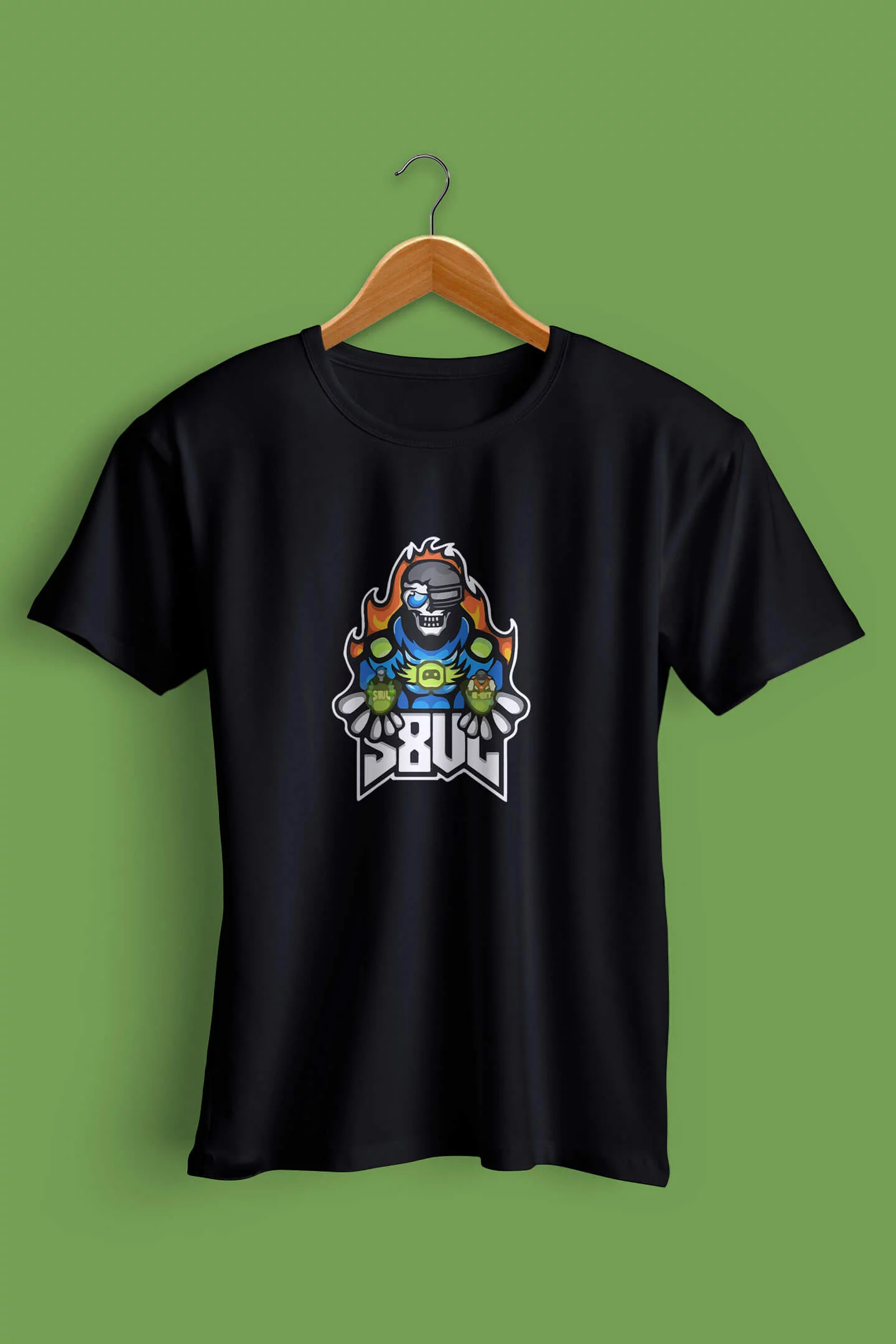 S8UL Mascot T-shirt (Get Free BGMI Badge) - Black, XS