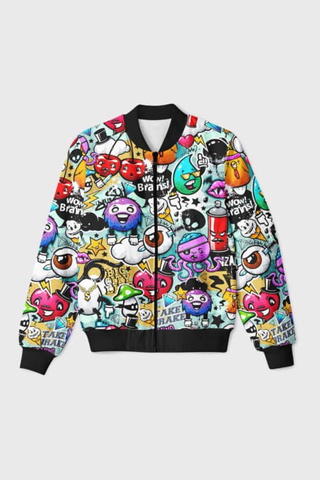 Graffiti Party Bomber Jacket for Men