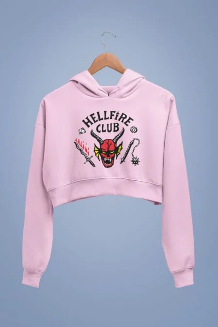 Stranger Things Hellfire Club Crop Hoodie for Women