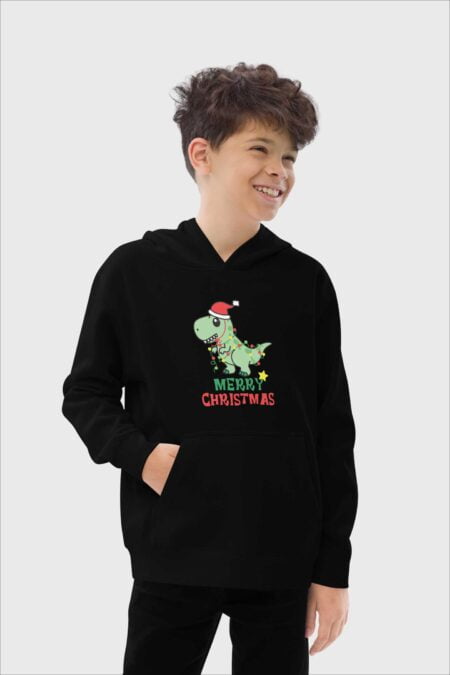 Merry Christmas Dino Unisex Kids Hoodie