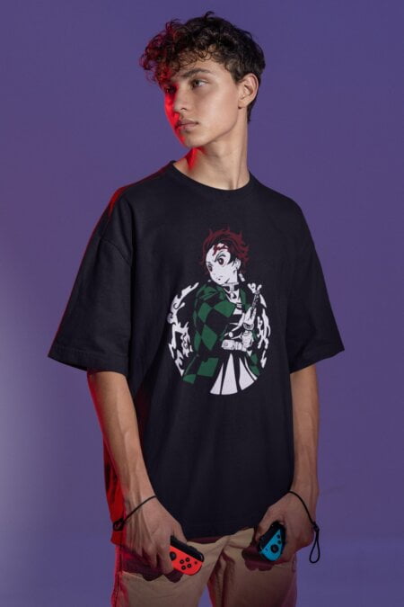 Tanjiro Mascara Demon Slayer Unisex Oversized T-shirt