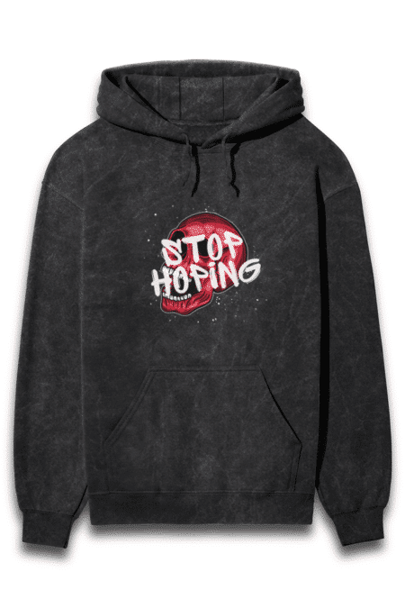 Stop Hoping Skull Acid Wash Unisex Hoodie