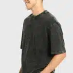 Men's Black Acid Wash Oversized T-shirt