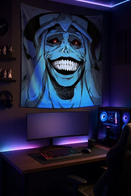 Statue of God Smile Solo Leveling Tapestry