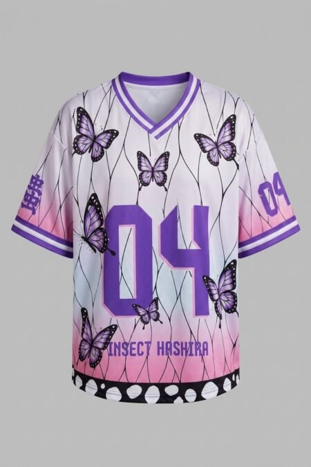 Anime inspired women's oversized jersey t-shirt front view